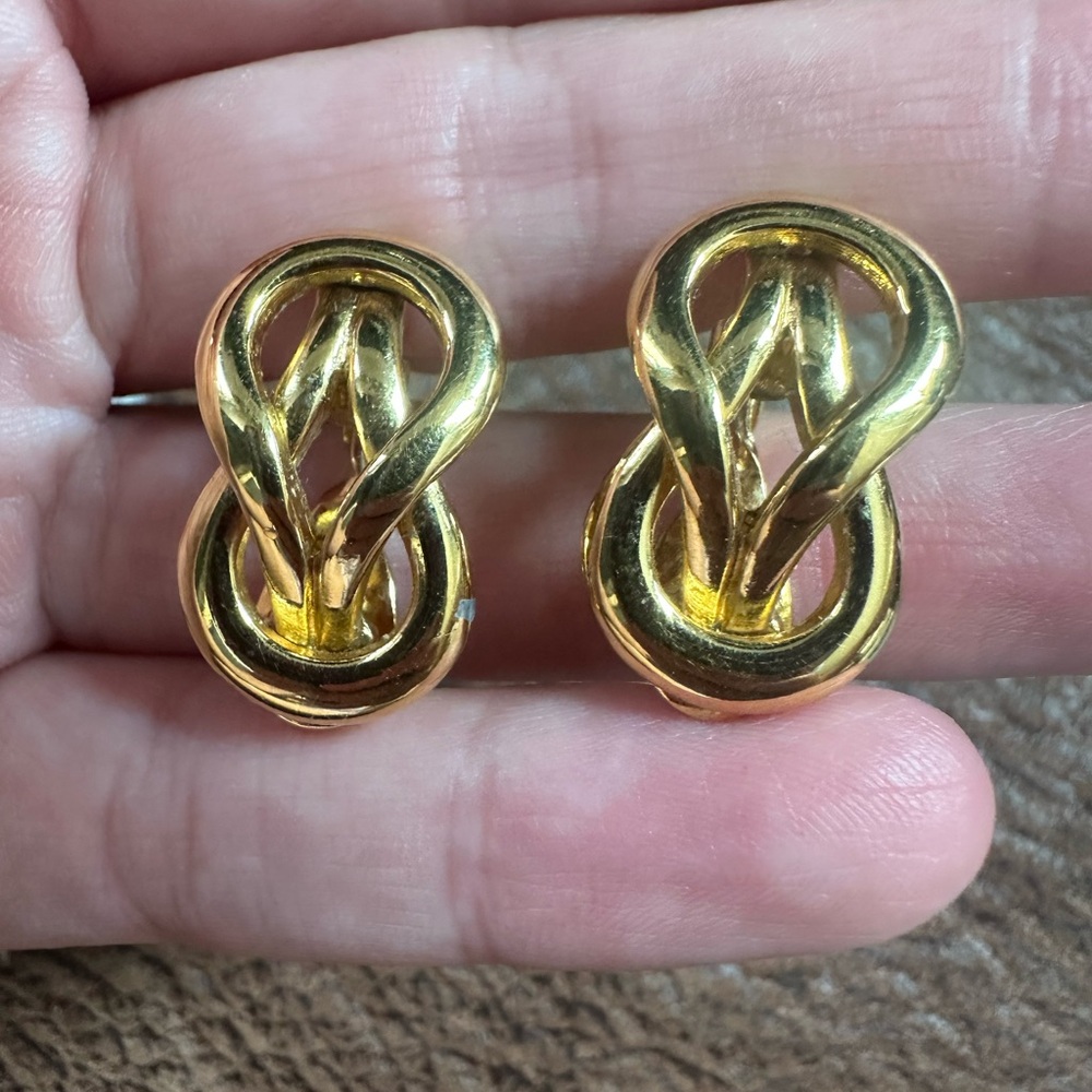 Gold-Tone Interlocking Clip Monet Earrings